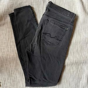 7 For All Mankind Gray Distressed Skinny Jeans